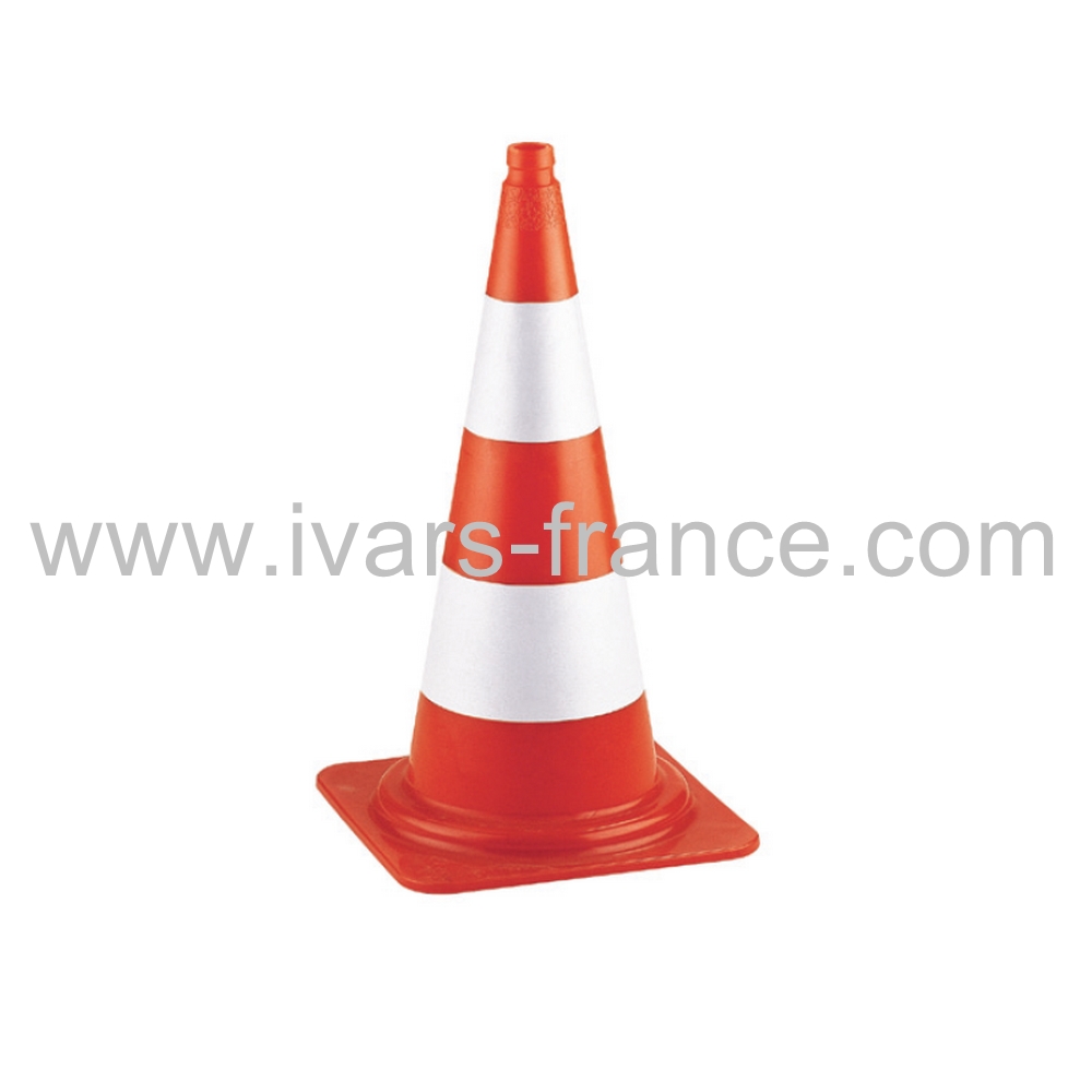 CNS H75 - ARTICLES DE SIGNALISATION - Cones de signalisation H.75 avec bande blanc - HAUTE VISIBILITE